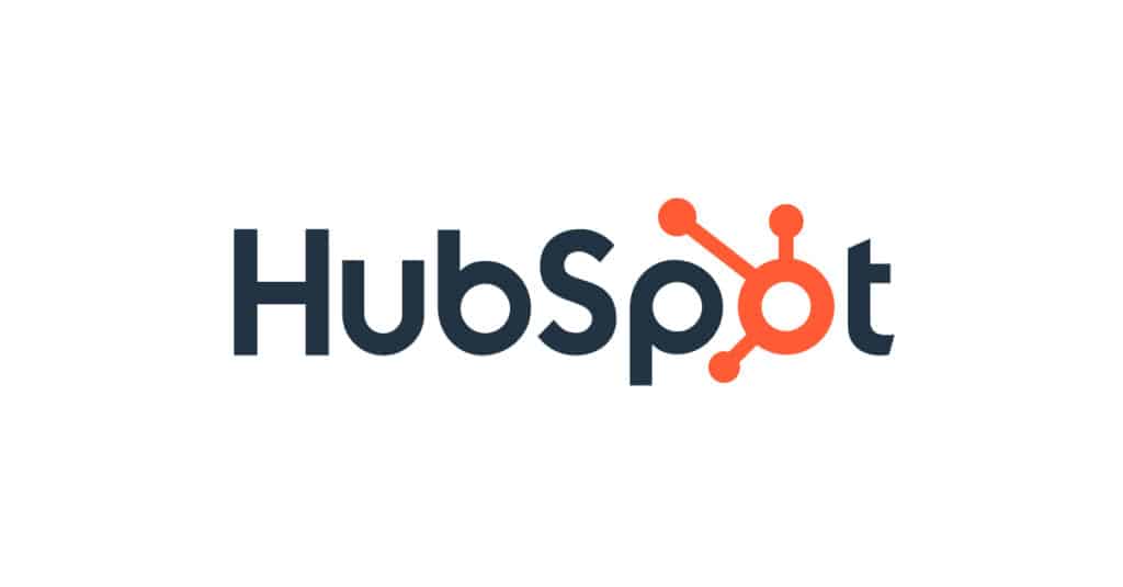 Hubspot logo with integration on a white background.